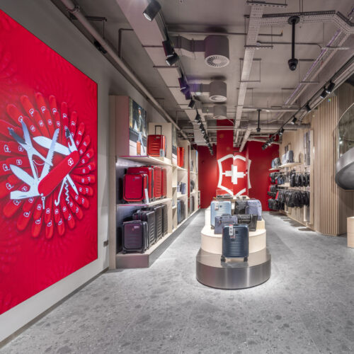 Digital Display in Victorinox's flagship store on Oxford Street.