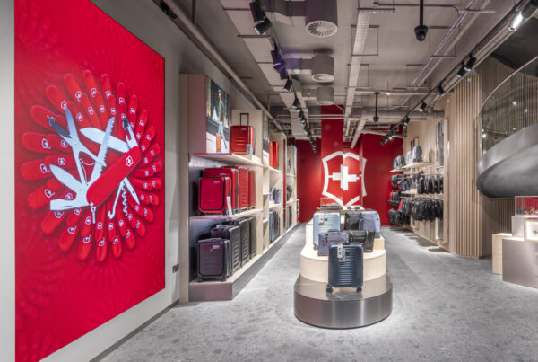 Digital Display in Victorinox's flagship store on Oxford Street.