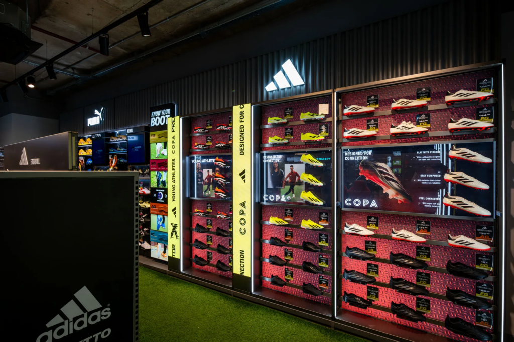 Adidas Football boot wall - With breakout LED Displays